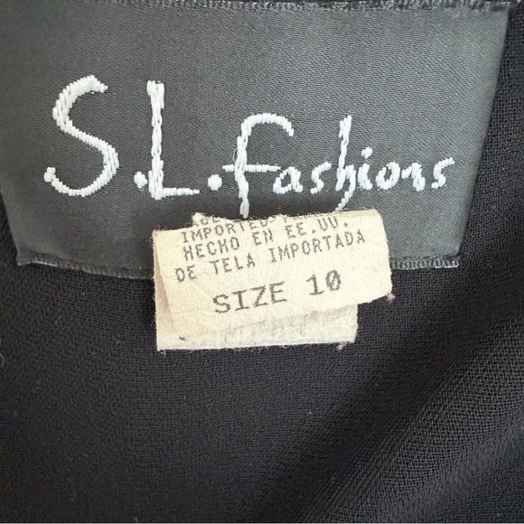 SL Fashions Black Dress with Purple Floral Accents - Picture 5 of 5